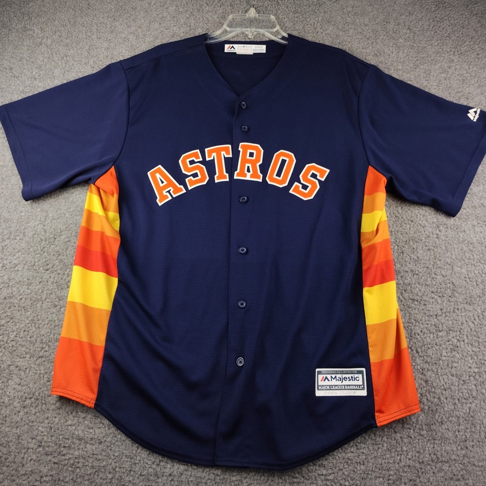 Majestic Cool base Houston Astros Jake Marisnick 6 Jersey Navy Blue Mens XL MLB
